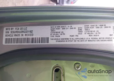 2024 Ram 2500 Tradesman 4X4 8' Box from USA, damaged, VIN 3C6UR5HJ0RG331162